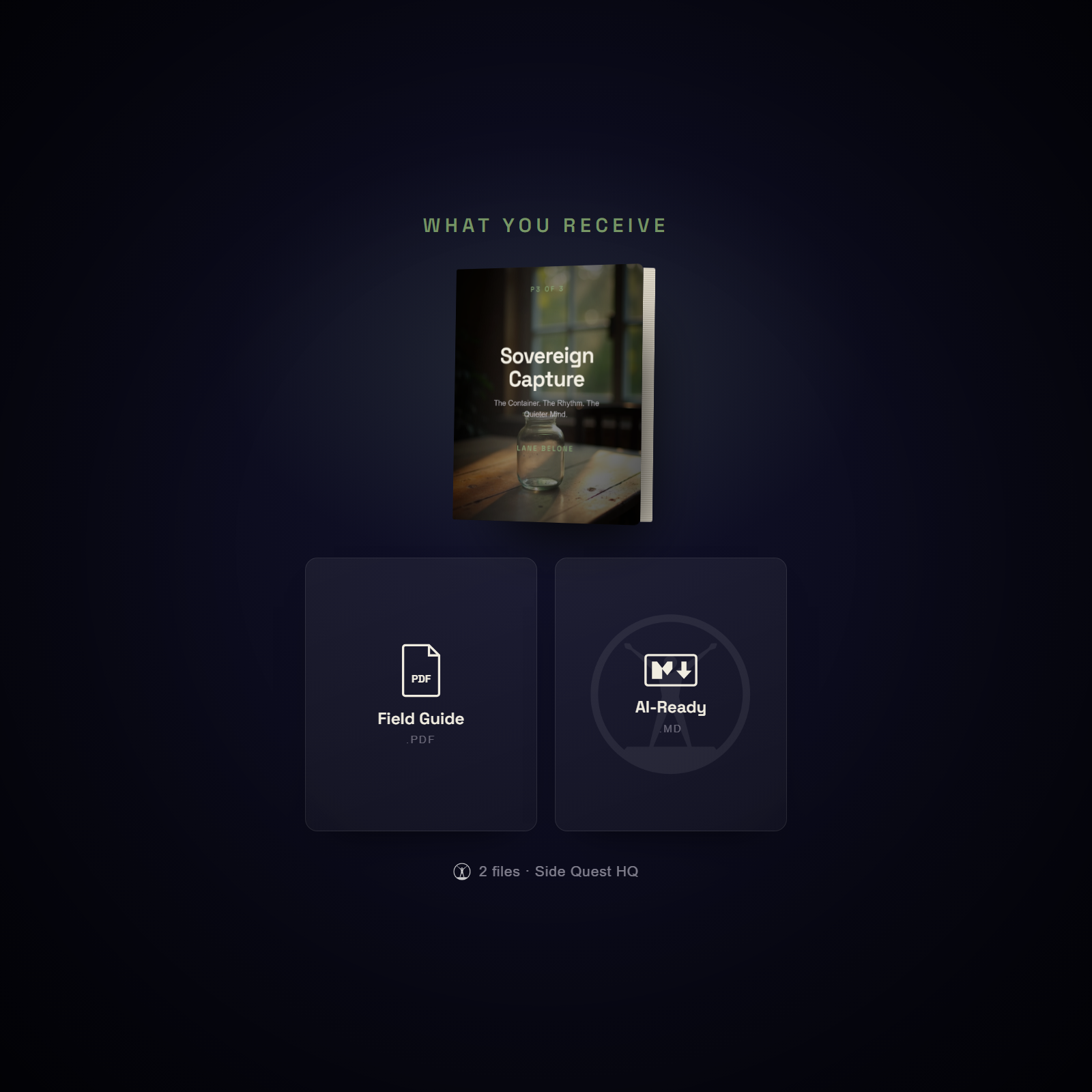 Sovereign Capture - what you receive: the full file bundle