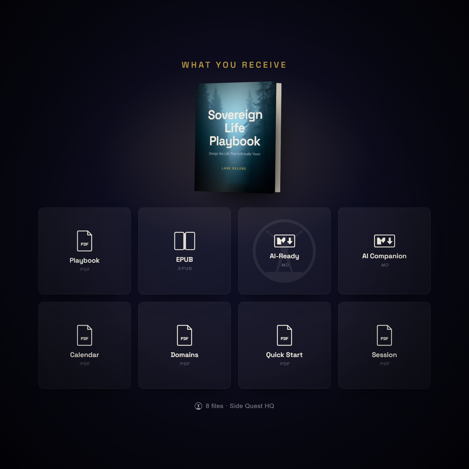 The Sovereign Life Playbook - what you receive: the full file set