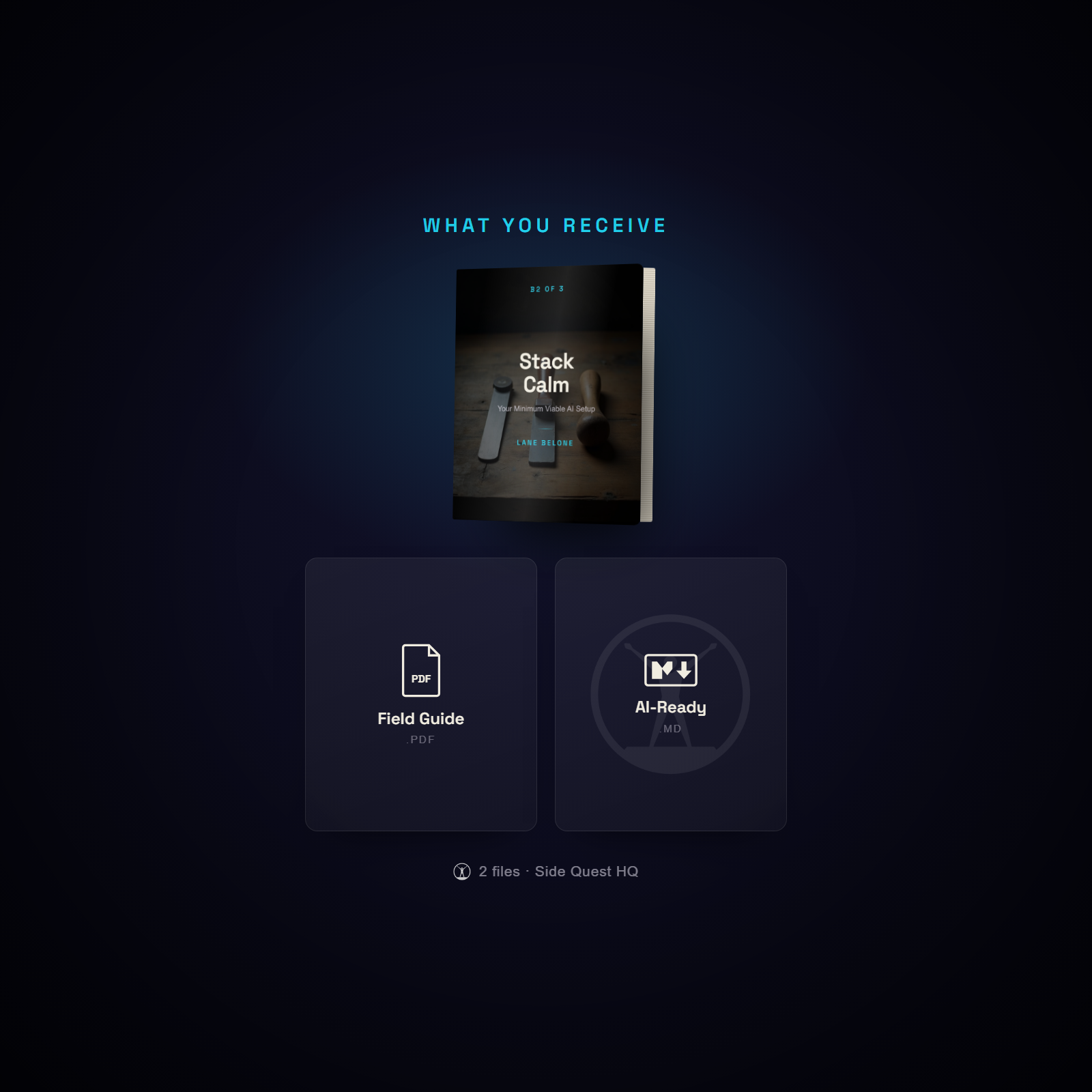 Stack Calm - what you receive: the full file set