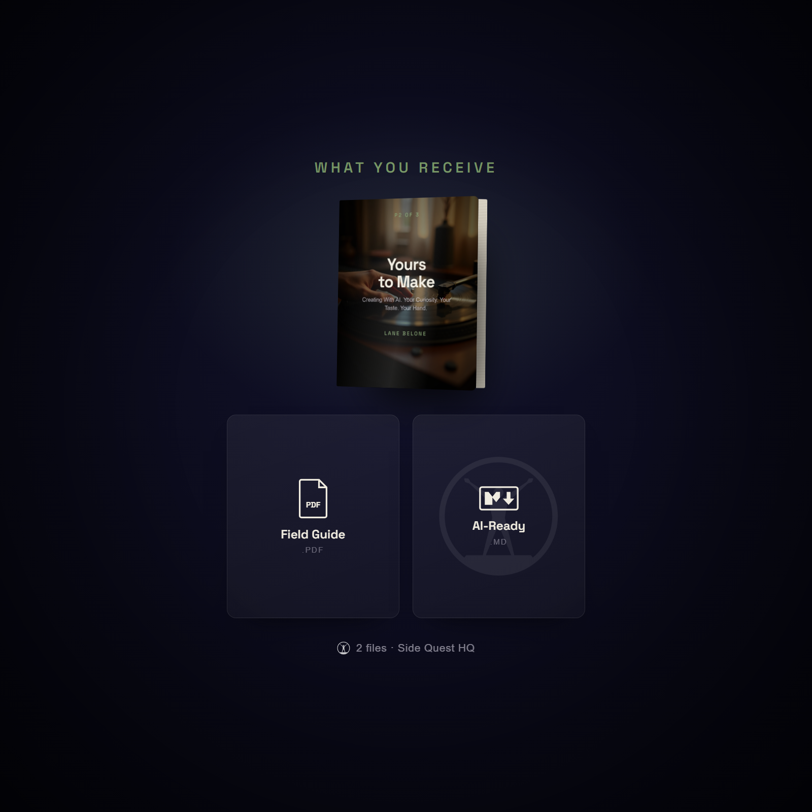 Yours to Make - what you receive: the full file bundle